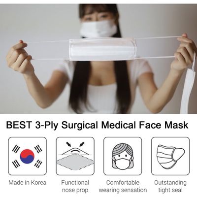 3-Ply Disposable Surgical Medical Face Masks Korea EN14683 Type IIR ASTM Level 2 FDA CE ISO Korea