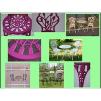 Hot garden cast aluminium 3 pc bistro set,table and chair with latest tulip design thumbnail image