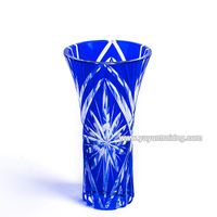 Mouth Blown And Hand Embossed Cobalt Blue Glass Vase thumbnail image