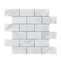 bianco carrara white strip marble mosaic tile thumbnail image
