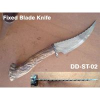 Damascus Knife with Stag Handle thumbnail image