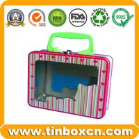 Sell tin lunch box,lunch tin,lunch box,tin box with handle and latch thumbnail image