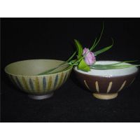 Japanese ceramic bowl with various colors glaze thumbnail image