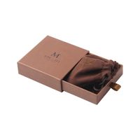 Wholesales High End Custom Rigid Paper Drawer Gift Box For Jewelry With Pouch Bag And Hot Foiled Log thumbnail image