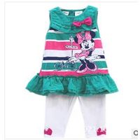 green color mickey children clothes set in summer thumbnail image