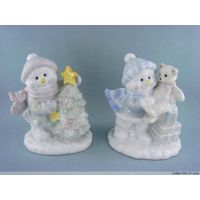 Ceramic Snowman Figurines, Nativity set, Religious crafts, Souvenirs thumbnail image