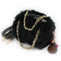 Rabbit Fur Handbag With Chain thumbnail image