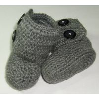 handmade crochet baby booties thumbnail image