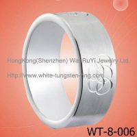 New Carving Olimpic Games 5 Circles White Tungsten Ring Hot Sales thumbnail image