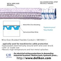 Overbraided Flexible steel conduit with steel braid for steel mills wirings thumbnail image