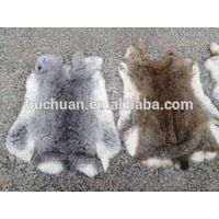 Rabbit Fur Natural Grey Real Fur Throw Blanket thumbnail image