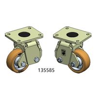 Wicke 16 Inches 4 tons heavy duty Industrial PU Fixed Casters thumbnail image