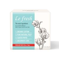 Le Fresh Certified Organic 100% Cotton Sanitary Pads for Women - Regular Size Pads with Wings thumbnail image