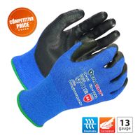 13 gauge Blue A4 TERACUT® liner black Premium PU palm coated gloves (Working Protection TP-421) thumbnail image