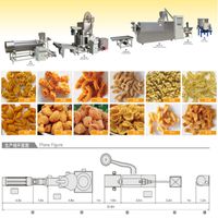 High Quality Twin Screw Extruder Processing Line for Make Semi-Cooked Wheat Flour Pellet etc. Puff S thumbnail image