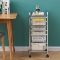 Rolling Storage Cart and Organizer with Plastic Drawers thumbnail image