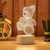 Custom Pattern Acrylic Plate 3D LED Table Lamp With Remote USB 3D LED Night Light Switch Button 3D thumbnail image