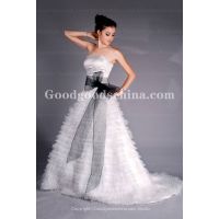 Vera Wang Inspired Ball Gown Strapless Sleeveless Organza Wedding Dress with Ruffle thumbnail image