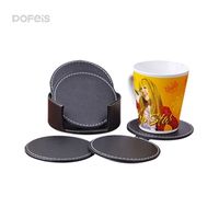 Drink Coaster Leather Cup Mat Heat Insulation Coffee Placemats Cup Mats Sets thumbnail image