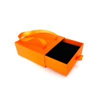 Orange Color Eco Paper Board Sliding Drawer Box Packaging With 2 Straps Bag Shape thumbnail image