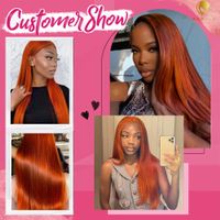 Colored Orange Ginger Transparnet Lace Human Hair Wig 180% Density Absolutely Stunning and Gorgeous thumbnail image