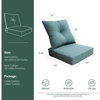 Memo's Indoor/Outdoor Deep Seat Chair Cushion Set,Spring/Summer Seasonal Replacement Cushions Blue thumbnail image