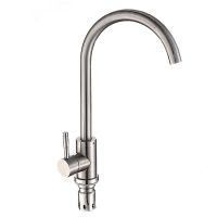 304 Stainless Steel Faucet Kitchen Faucet Hot and Cold Mixing Valve Rotary Brushed Sink Faucet thumbnail image