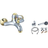 Brass Bathroom Faucet with Single Handle, 2 Pieces Elbow/Wall-cover, Can also Used for Kitchen thumbnail image