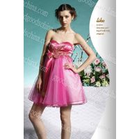 Empire Sweetheart Sleeveless Short Satin and Organza Cocktail Dress with Applique (GEDC0044) thumbnail image