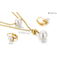 Wholesale Women Fashion Pearl Necklace Set Plated With Stainless Steel thumbnail image