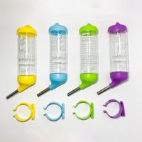 125ml plastic pet drinking bottle small animals stainless steel feeding tunnel pet water feeder bowl thumbnail image