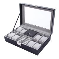 Custom wholesale high quality PU leather watch jewelry boxes    black Watch Boxes    thumbnail image