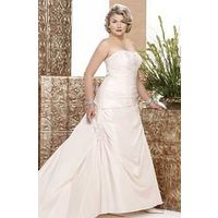 Plus Size A-Line Strapless Wedding Dresses with Beading and Lace (GWBL0002) thumbnail image