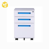 Colorful Office Equipment for A4 Steel File Cabinet 3 Drawer Mobile Pedestal thumbnail image