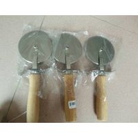 Wooden handle Pizza Cutters, Stainelss Steel pizza cutter, kitchenware thumbnail image