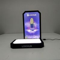 Custom countertop acrylic illuminated cosmetics display stand with changable sign holder thumbnail image