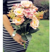 High Quality Silk flower European 1 Bouquet Artificial Flowers Peony Wedding Home Party decoration thumbnail image