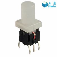 Plastic Micro Tact Switch With LED Illuminated light and cap thumbnail image