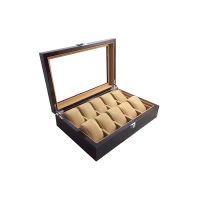 Good Quality Two Colored Wooden Watch Storage Display Gift Box 2 Slots for Couple Timepieces thumbnail image