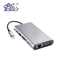 Multi-function USB Type-c Hub Type-c to HDMI USB 3.0 PD TF SD Audio RJ45 VGA 10 in 1 USB Hub thumbnail image