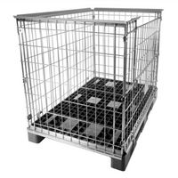 foldable space saver steel metal wire mesh pallet cage thumbnail image