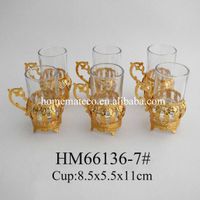 Tableware golden glass tea cup set thumbnail image