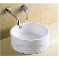 white Small Size Ceramic Counter top Bathroom Wash Basin thumbnail image