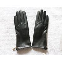 Women leather gloves short with zippers thumbnail image