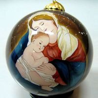 Hand Painted Glass Christmas Tree Ornaments thumbnail image