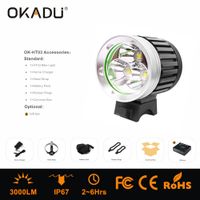 OKADU HT03 High Power Waterproof Cree XM-L T6 LED Head Lights 3000Lumens LED Headlamp thumbnail image