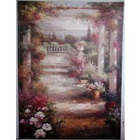 Mediterranean&Garden Oil Painting on Canvas 100% Hand-made Garden003 thumbnail image