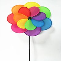 Whosale best price rainbow polyester 2 layer garden windmill thumbnail image