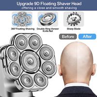 6 IN 1 Electric Head Shavers for Men Razor 9D Floating Cutter Grooming Head Shaver Wet and Dry Cordl thumbnail image