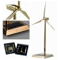 Zinc Alloy & ABS Plastic Blades Golden Metal Windmill for Solar Gifts thumbnail image